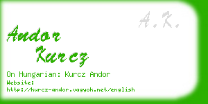 andor kurcz business card